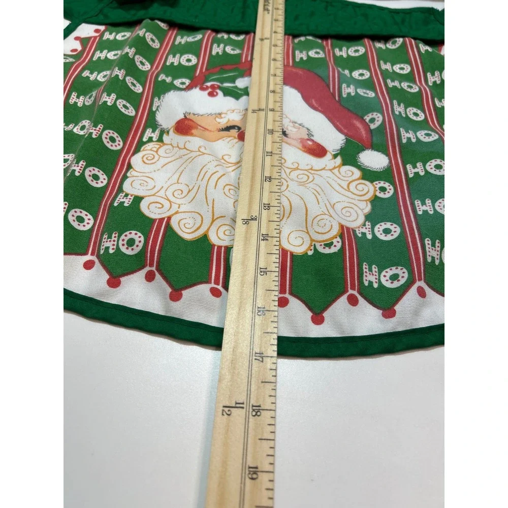 Vintage Santa Claus Apron Green‎ Christmas Holiday Kitchen Cooking Festive